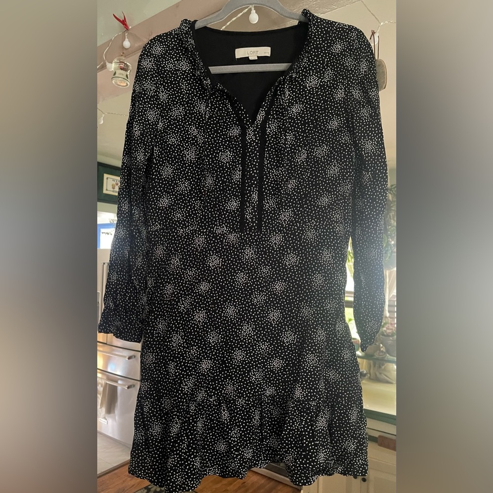 LOFT Black Petite Mini Dress
